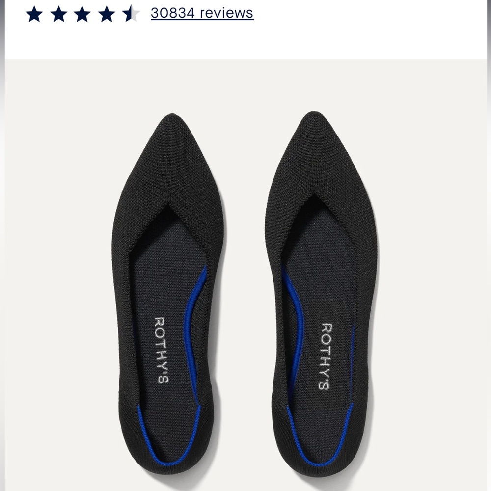 Rothy’s black | The Point flat | 8.5 | Like new